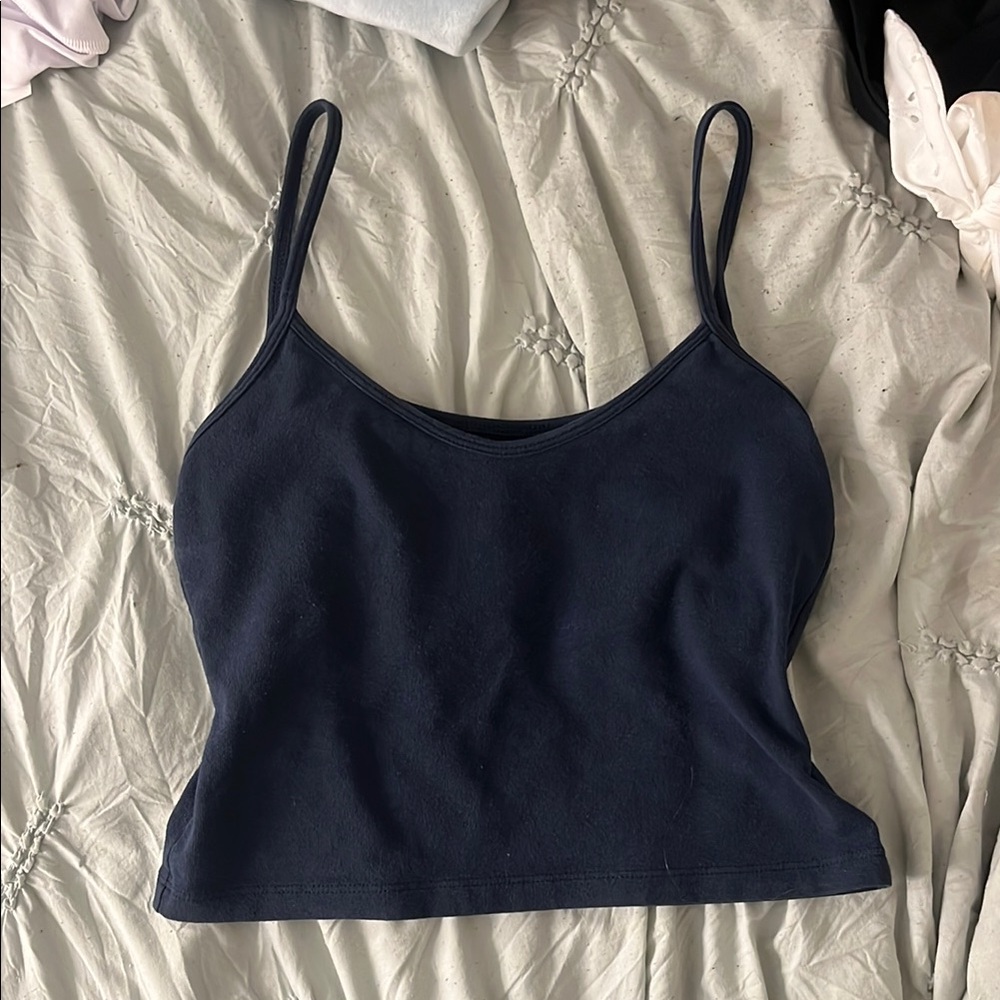 Brandy Melville Blue Sleeveless Fitted Crop Camisole
